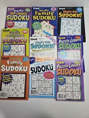 NEW Lot of 10 Penny Press Dell Sudoku Puzzle Books Crazy Family Puzzle Lovers